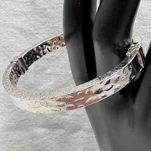 Sterling Silver Oval Textured Bangle Bracelet